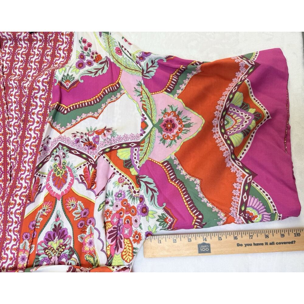Rachel Zoe Kimono Women’s Sz 1x Reversible Cardigan Belted Open Front Colorful - Picture 8 of 8